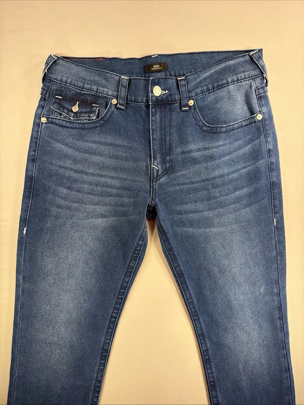 True Religion Men's Slim Jeans in Medium Blue Wash